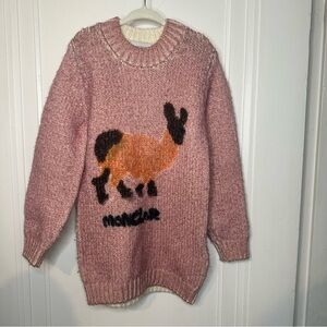 Moncler Pink Sweater Dress with Llama Motif Girls size 6